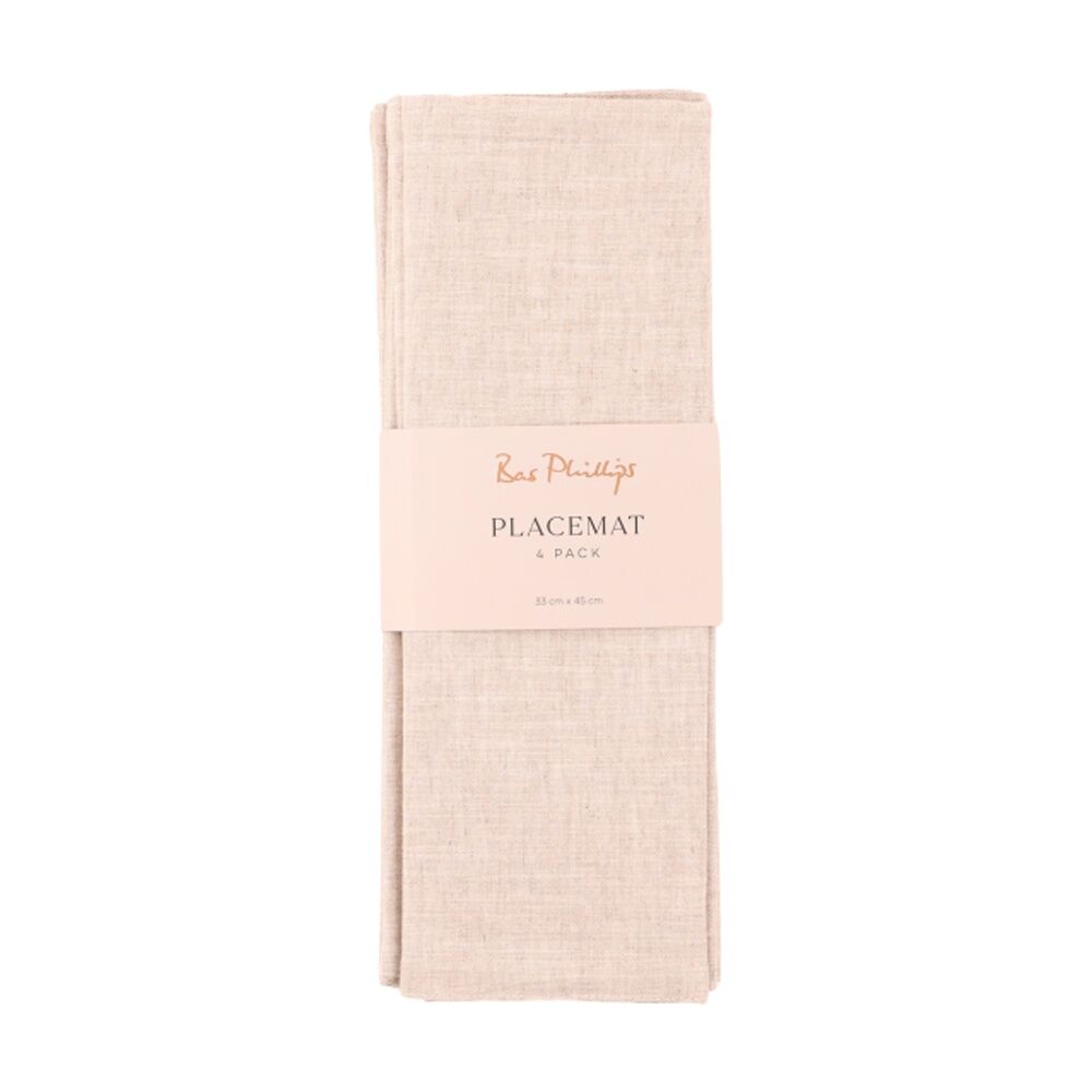 4pc Bas Phillips Linen-Tencel Placemat Set Tableware Linen 33x45cm