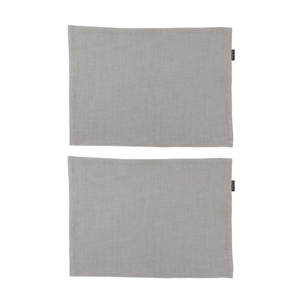 2x 4pc Bas Phillips Linen Tencel Placemat Set Tableware Misty Blue 33x45cm