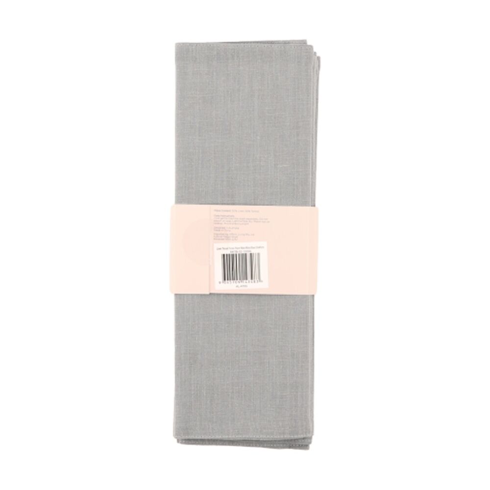 2x 4pc Bas Phillips Linen Tencel Placemat Set Tableware Misty Blue 33x45cm