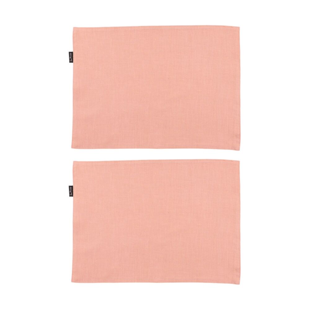2x 4pc Bas Phillips Linen Tencel Placemat Set Tableware Dusty Pink 33x45cm