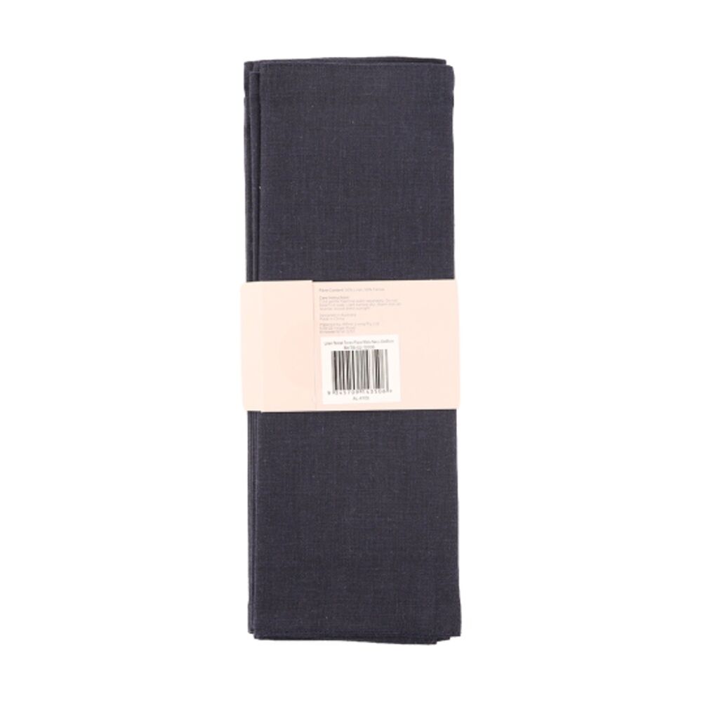 4pc Bas Phillips Linen Tencel Placemat Set Tableware Navy 33x45cm