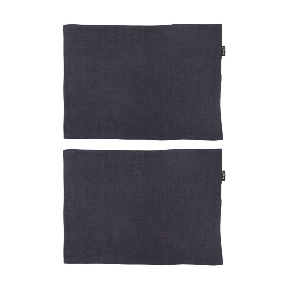 2x 4pc Bas Phillips Linen Tencel Placemat Set Tableware Navy 33x45cm
