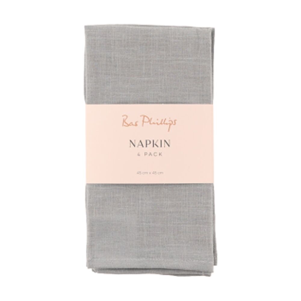 4pc Bas Phillips Linen Tencel Napkins Set Kitchen Textile Misty Blue 45cm