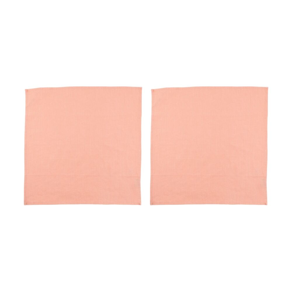 2x 4pc Bas Phillips Linen Tencel Napkins Set Kitchen Textile Dusty Pink 45cm