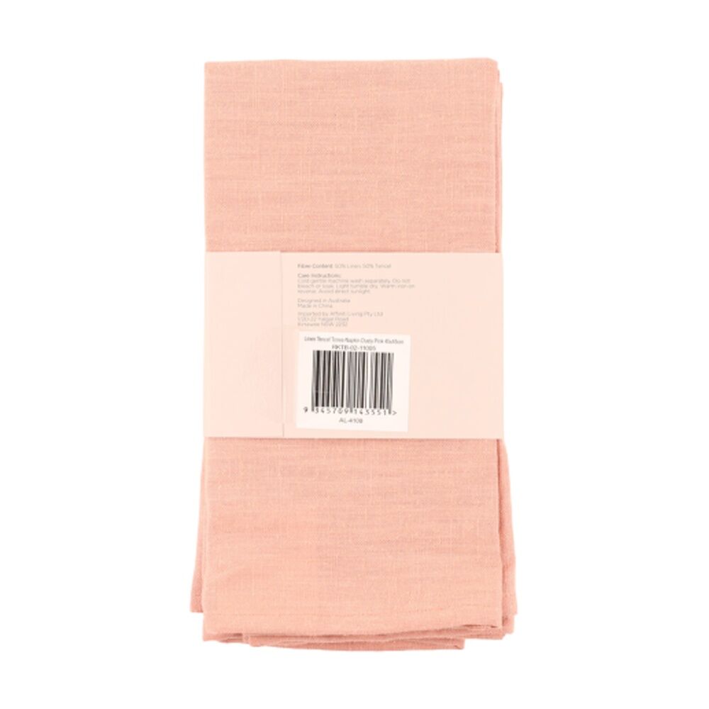 4pc Bas Phillips Linen Tencel Napkins Set Kitchen Textile Dusty Pink 45cm