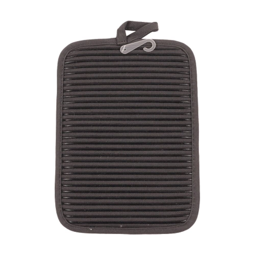2x 2pc Bas Phillips Pot Holder Silicone Cotton Kitchen Linen Charcoal 18x24.5cm