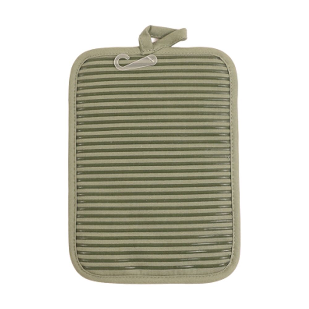 2x 2pc Bas Phillips Pot Holder Silicone Cotton Kitchen Linen Sage 18x24.5cm