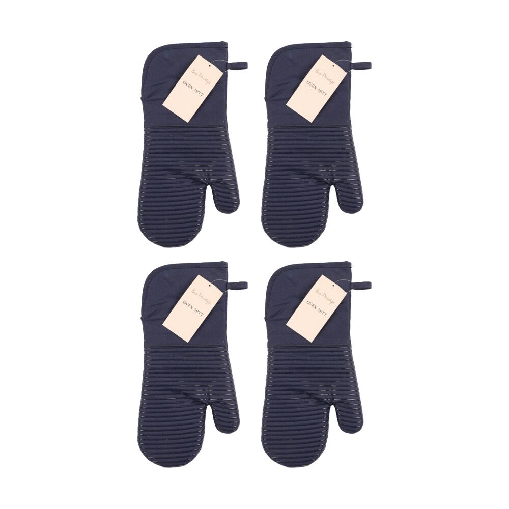 4PK Bas Phillips Essentials Cotton Oven Mitt Kitchen Linen Blue 18x36cm