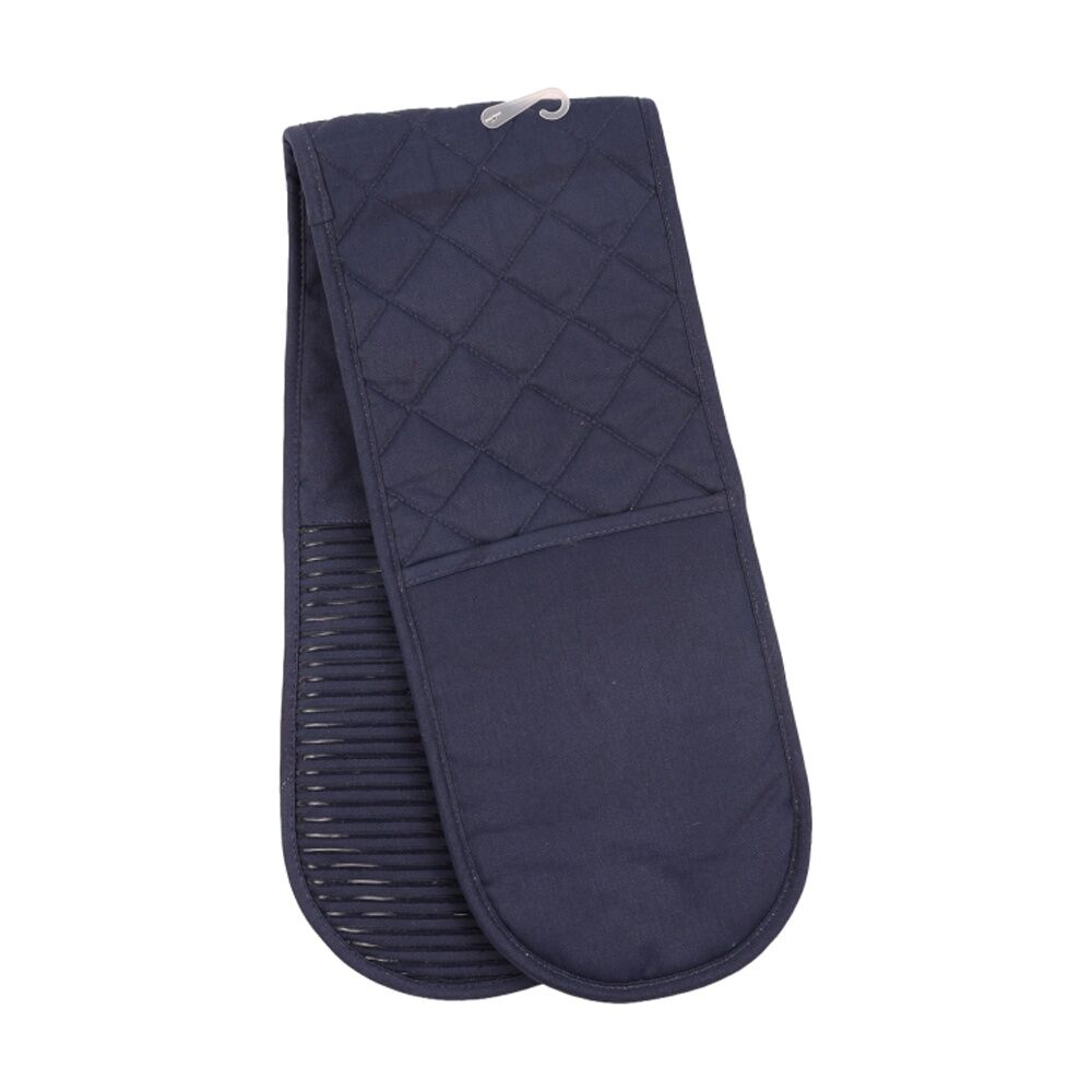 Bas Phillips Essentials Cotton Double Oven Mitt Kitchen Linen Blue 18x90cm