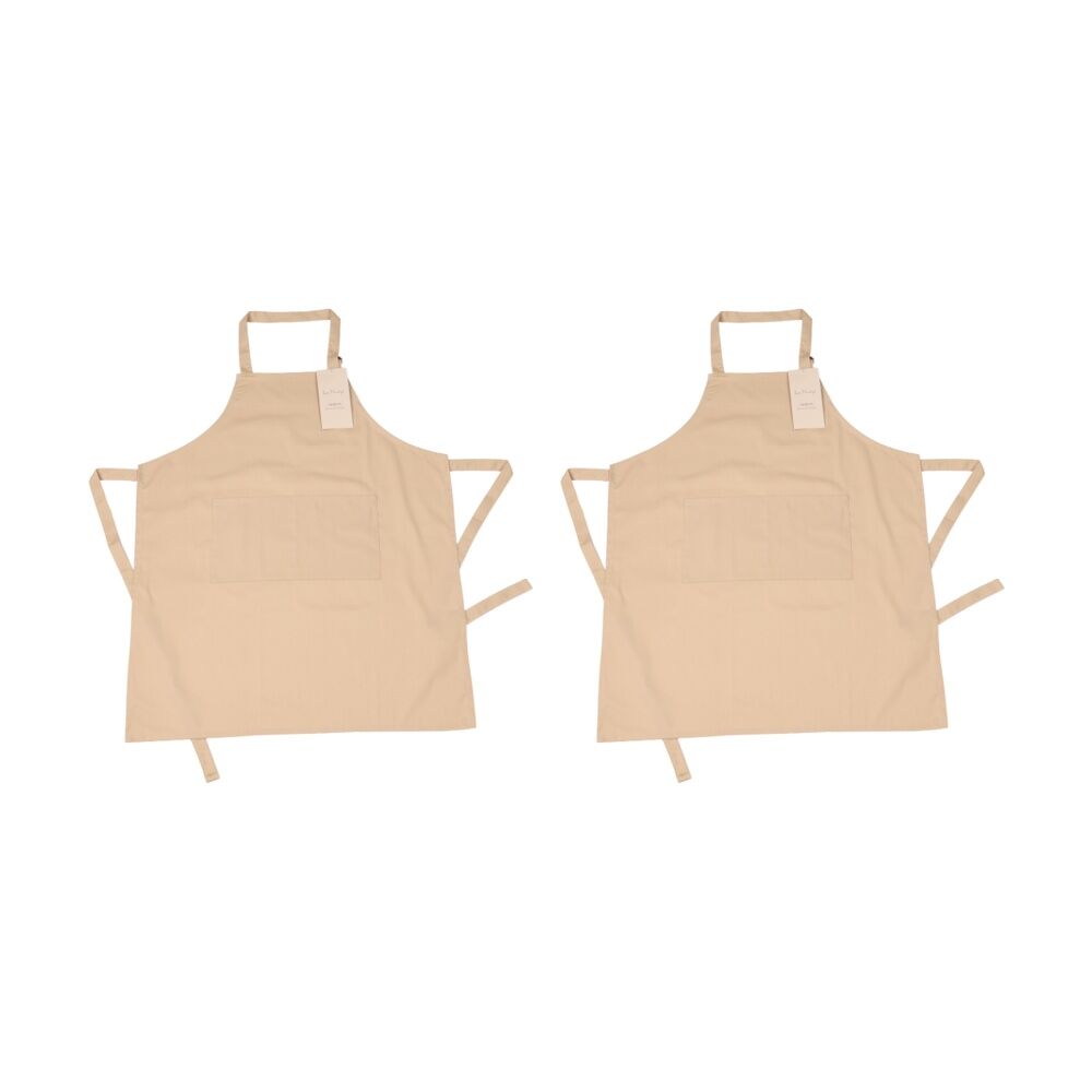 2PK Bas Phillips Essentials Cotton Kitchen Apron Plain Adjustable Neck Beach