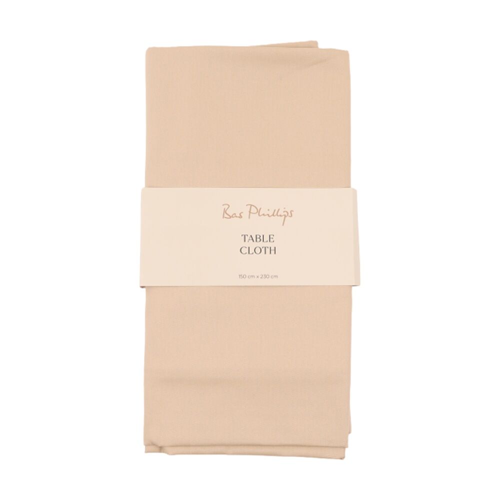 Bas Phillips Essentials Cotton Table Cloth W/ Piped Edge Beach MED 150x230cm