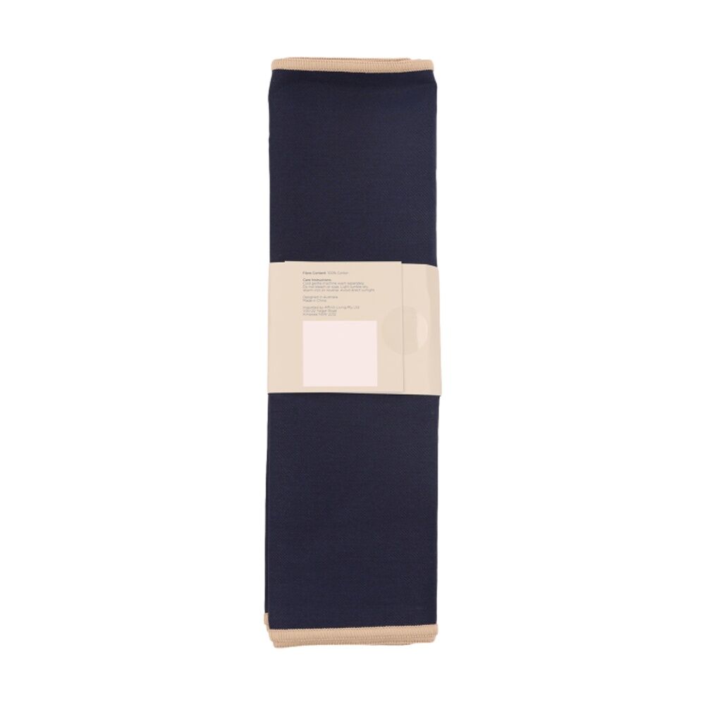 Bas Phillips Essentials Cotton Table Runner W/ Piped Edge Blue Small 35x150cm