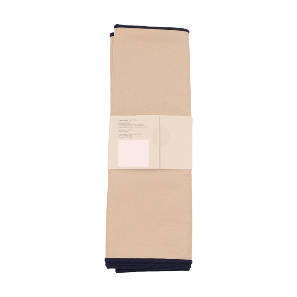 Bas Phillips Essentials Cotton Table Runner W/ Piped Edge Beach MED 35x180cm