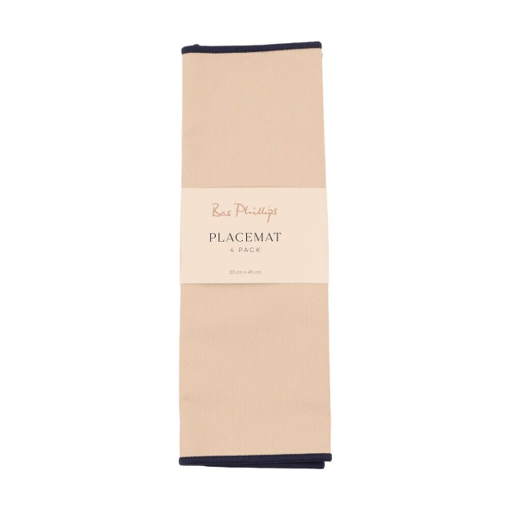 4pc Bas Phillips Essentials Cotton Placemat Set Table Linen Beach 33x35cm