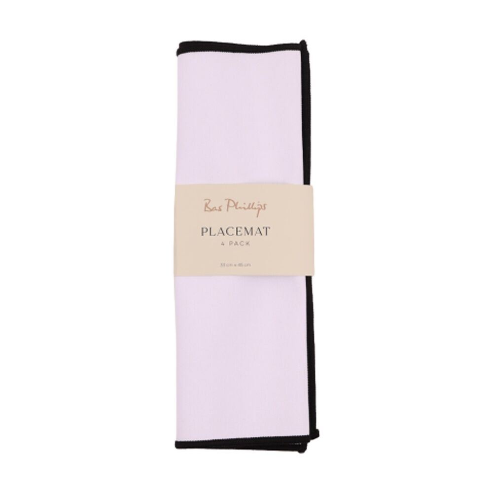 4pc Bas Phillips Essentials Cotton Placemat Set Table Linen White 33x35cm