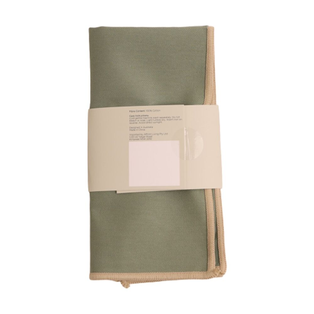 2x 4pc Bas Phillips Essentials Cotton Napkin Set Table Linen Sage 45x45cm