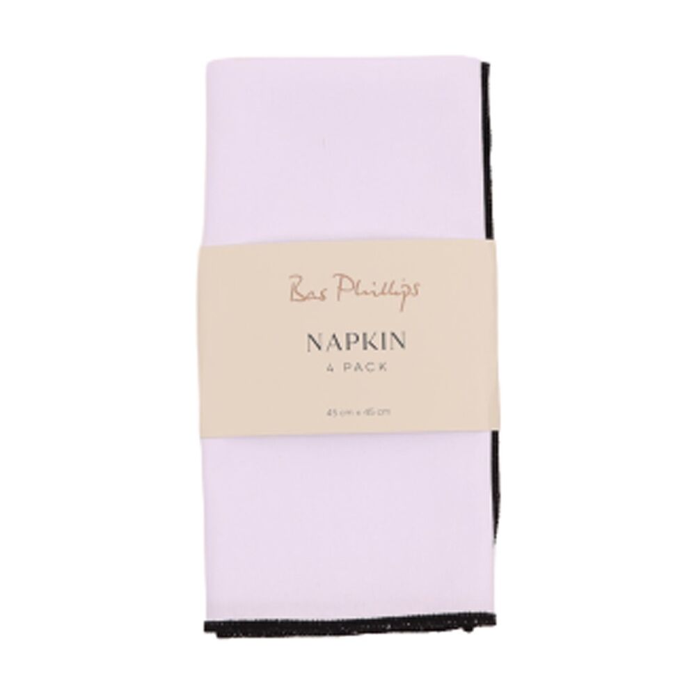 2x 4pc Bas Phillips Essentials Cotton Napkin Set Table Linen White 45x45cm