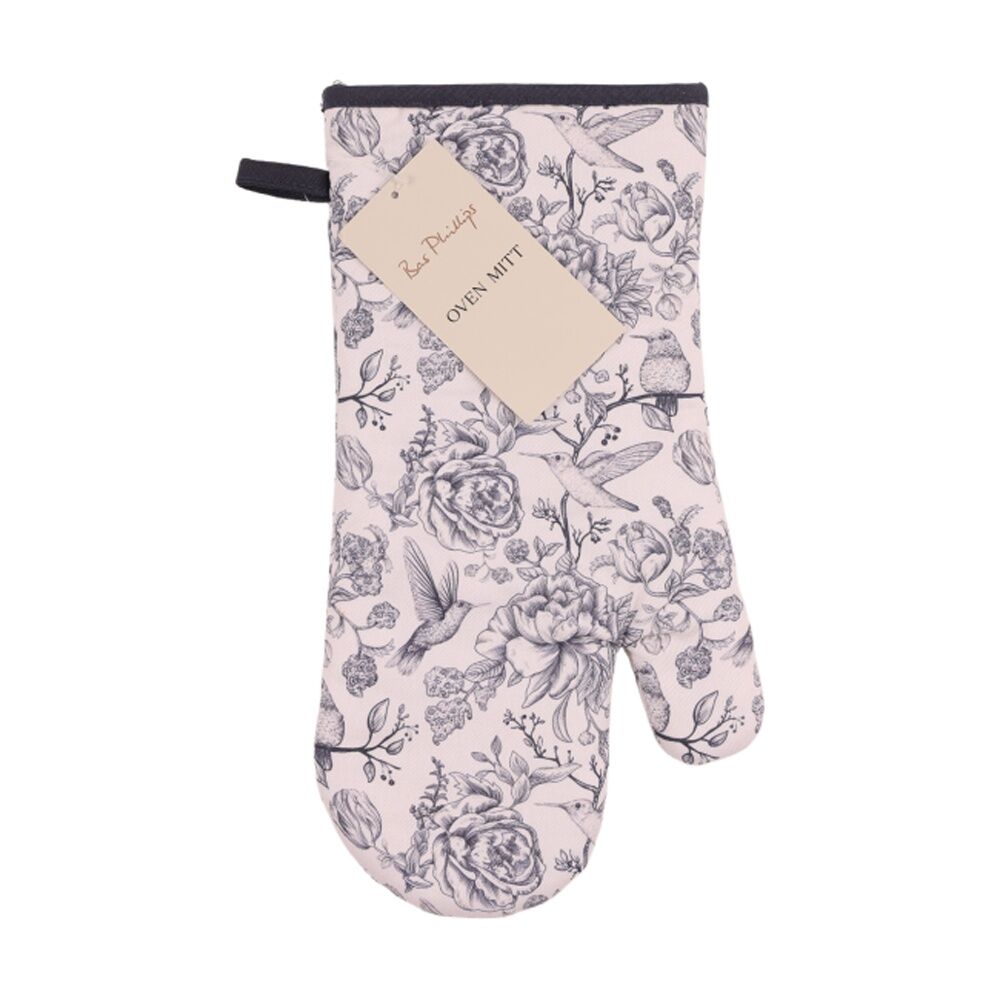 4PK Bas Phillips Printed Linen Looks Oven Mitt Kitchen Accessory Blue Birds