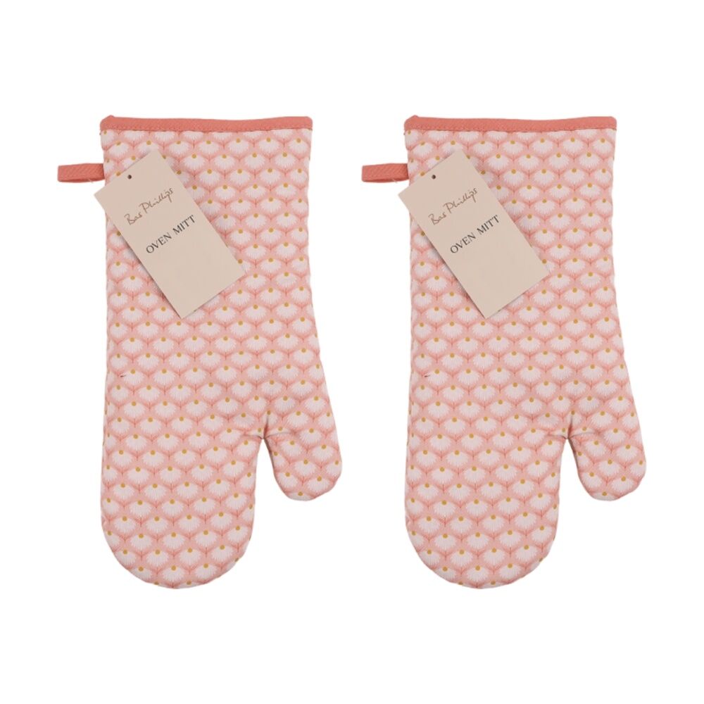 2PK Bas Phillips Printed Linen Looks Oven Mitt Kitchen Accessory Daisy