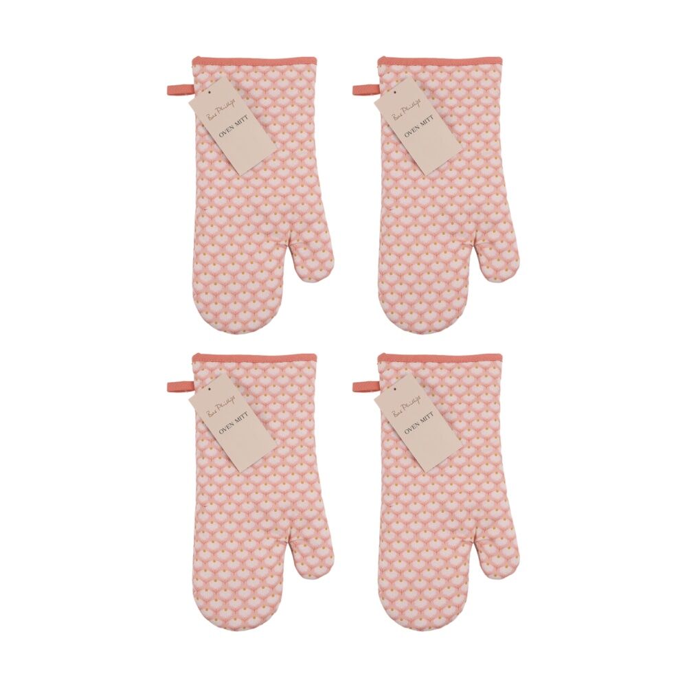 4PK Bas Phillips Printed Linen Looks Oven Mitt Kitchen Accessory Daisy