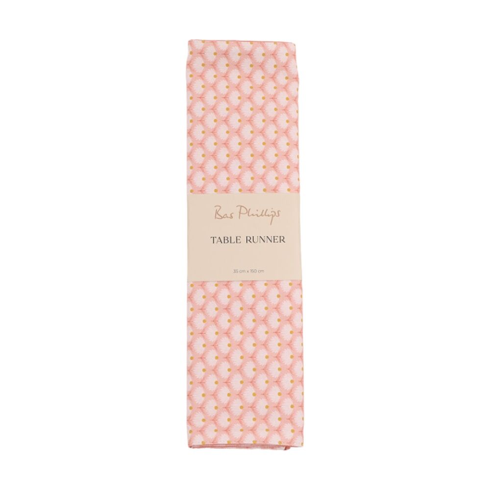 Bas Phillips Printed Linen Looks Table Runner Daisy Small 35x150cm