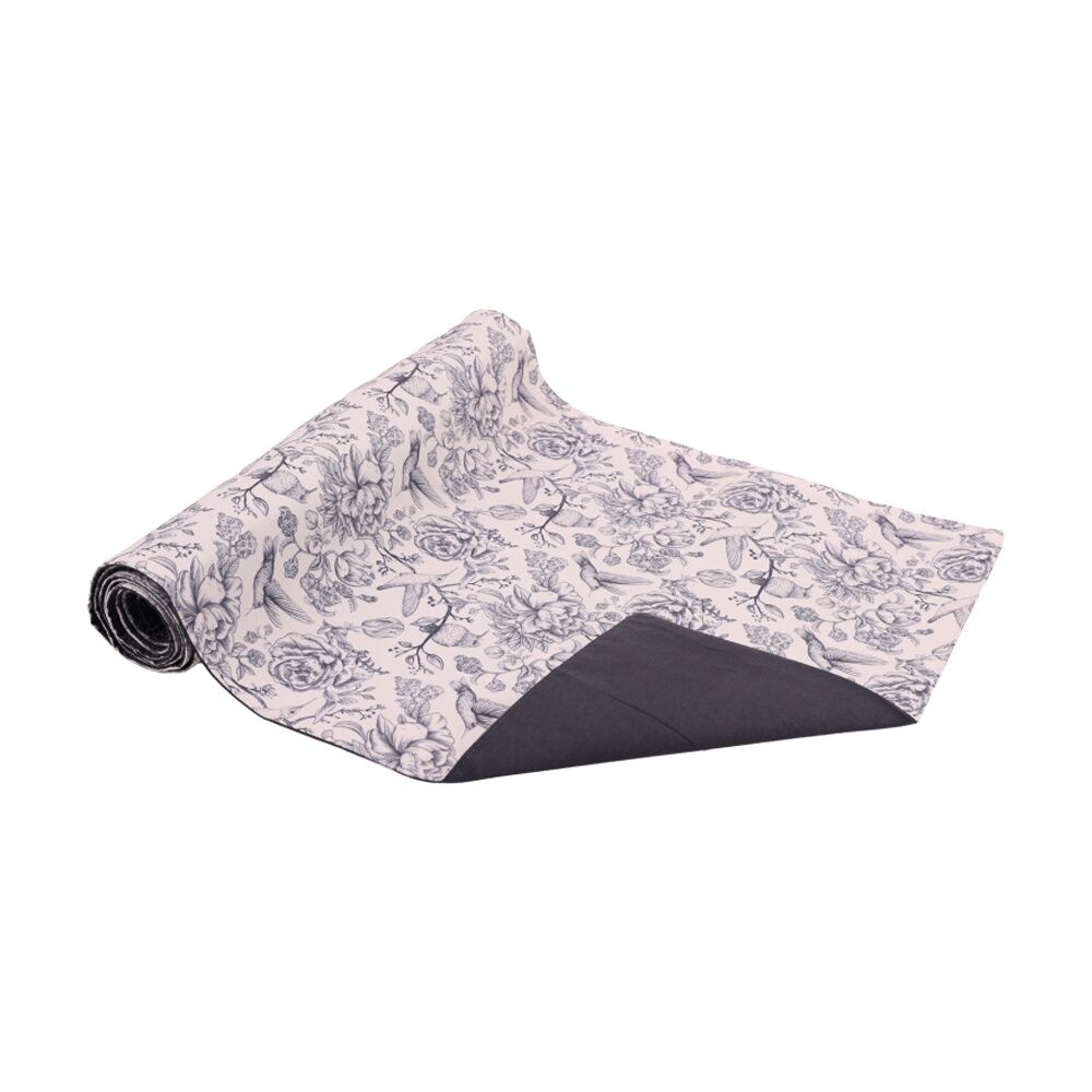 Bas Phillips Printed Linen Looks Table Runner Blue Birds MED 35x180cm