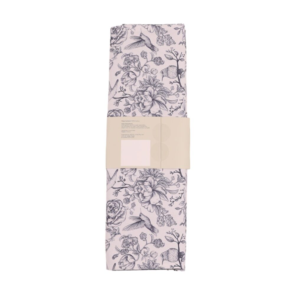 Bas Phillips Printed Linen Looks Table Runner Blue Birds MED 35x180cm