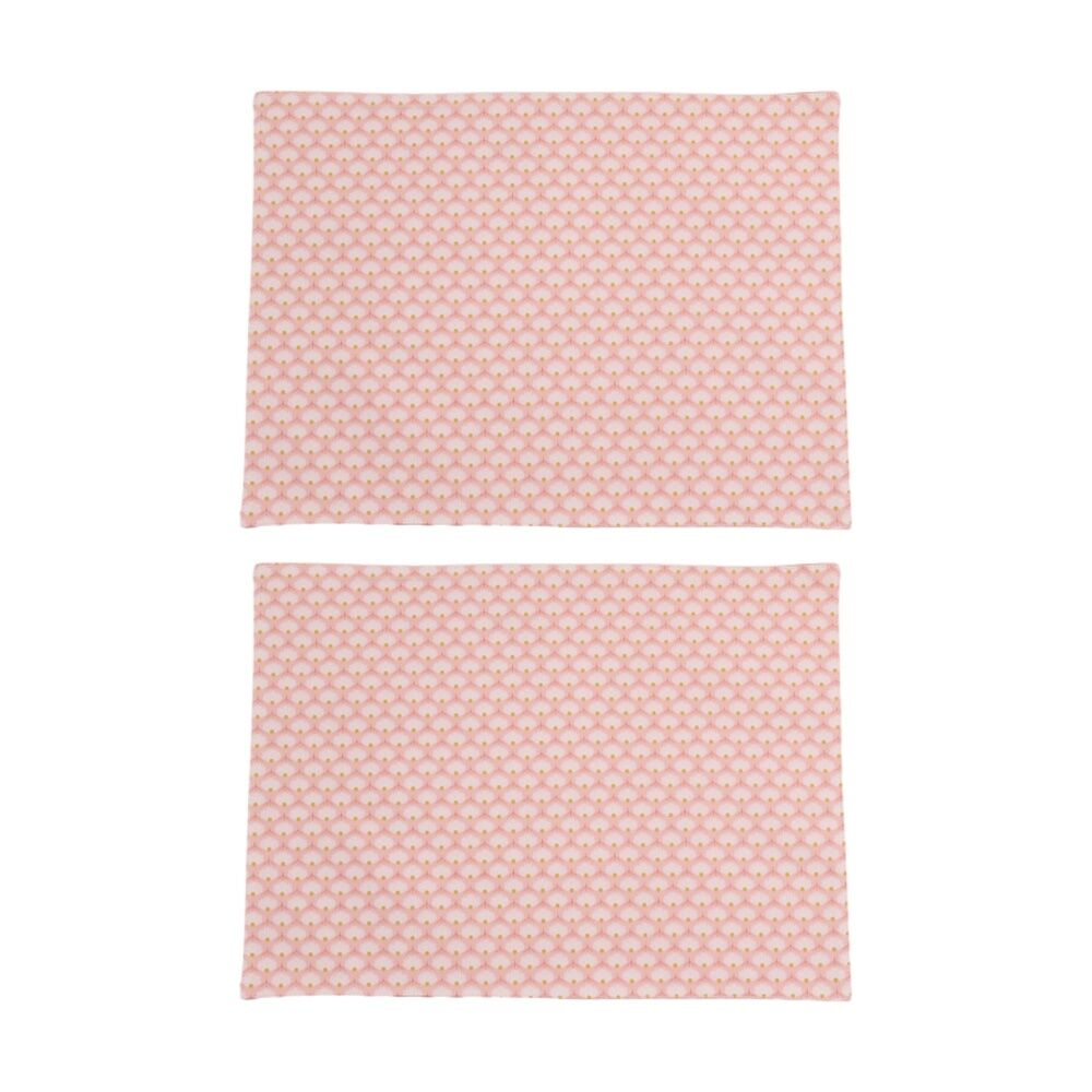2x 4pc Bas Phillips Printed Linen Looks Placemat Set Daisy 33x45cm