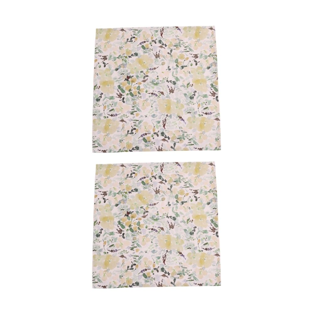 2x 4pc Bas Phillips Printed Linen Looks Napkin Set Green Wonderland 45cm