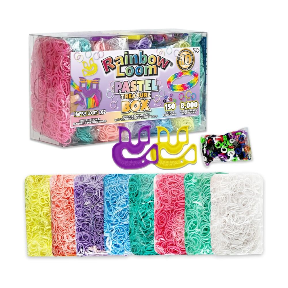 Rainbow Loom Treasure Box Pastel Bracelet Bands Kit Craft Set 8152pc