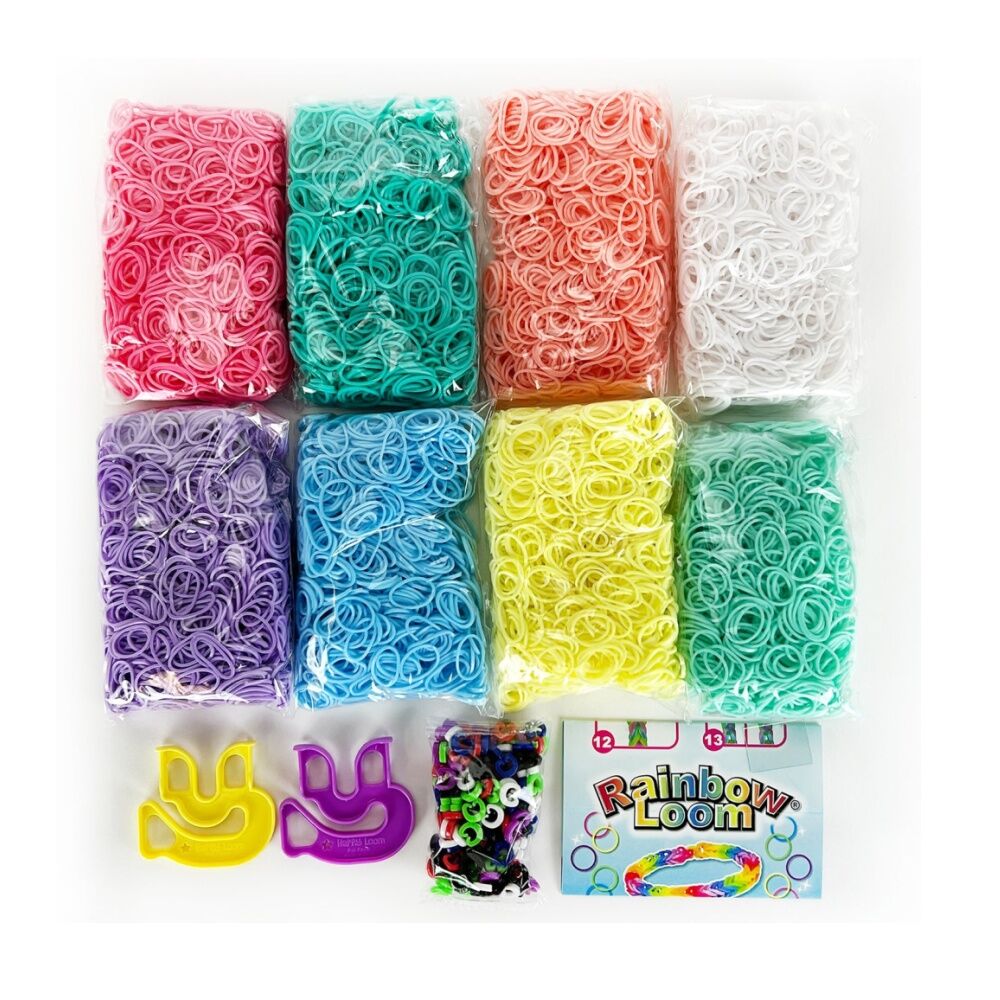 Rainbow Loom Treasure Box Pastel Bracelet Bands Kit Craft Set 8152pc