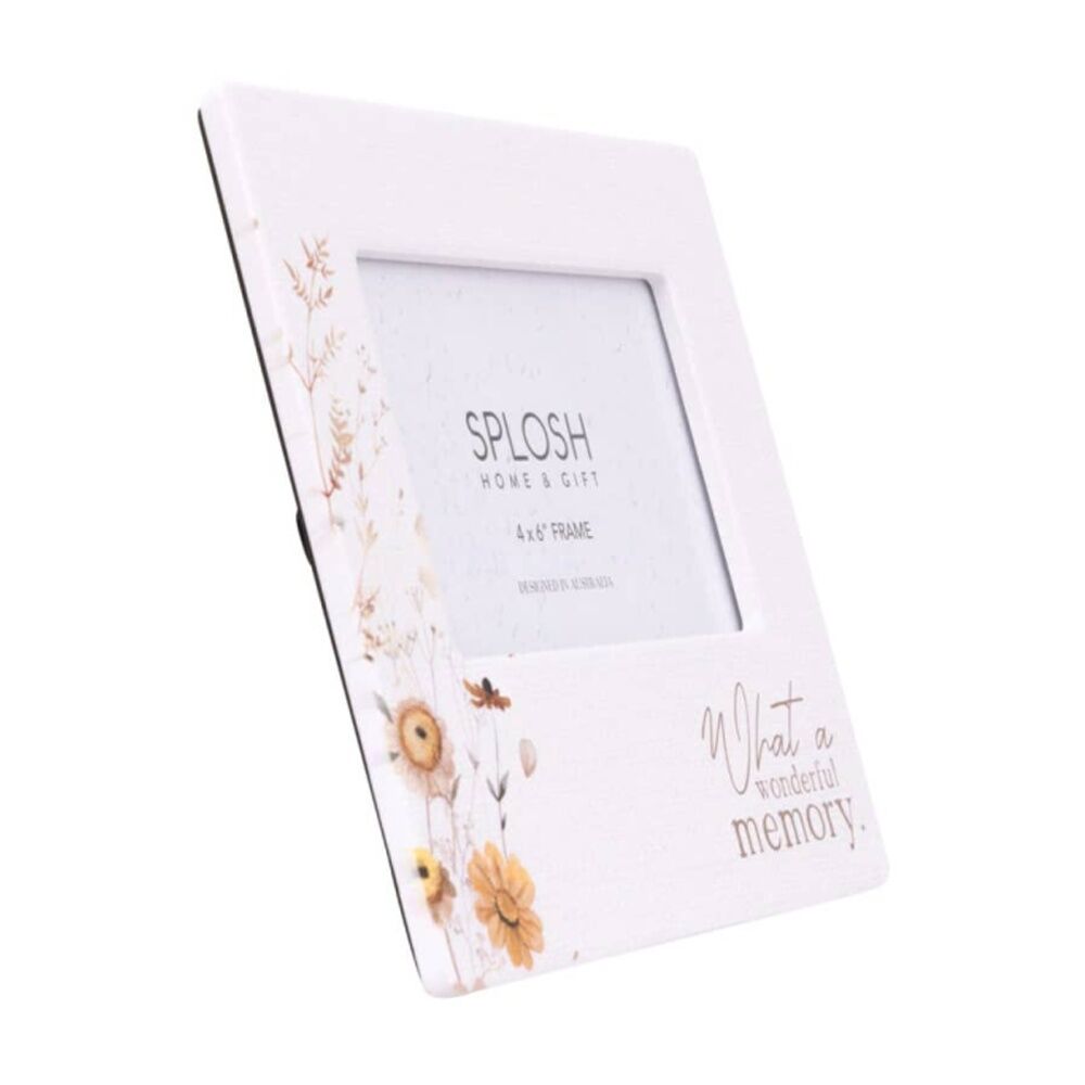 Splosh Rustic Meadow Freestanding Photo Frame White Ceramic Embossed 4x6in