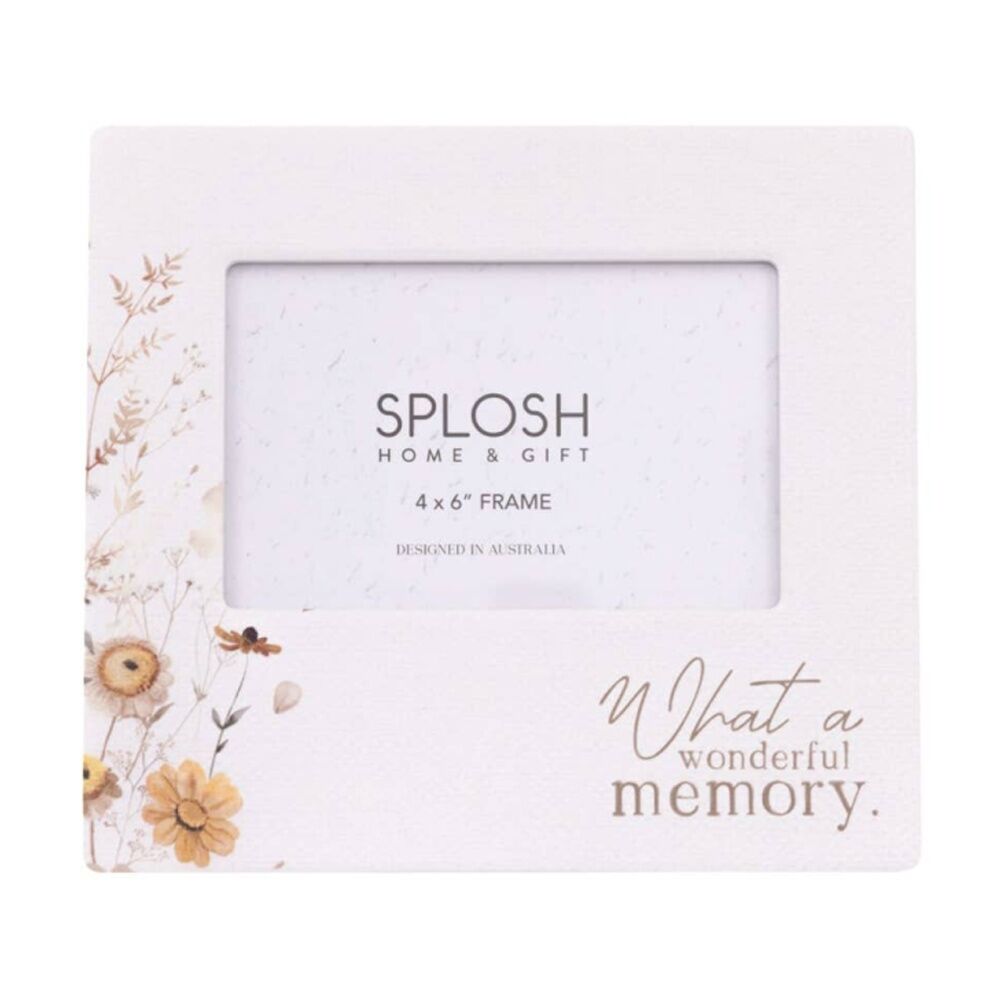 Splosh Rustic Meadow Freestanding Photo Frame White Ceramic Embossed 4x6in