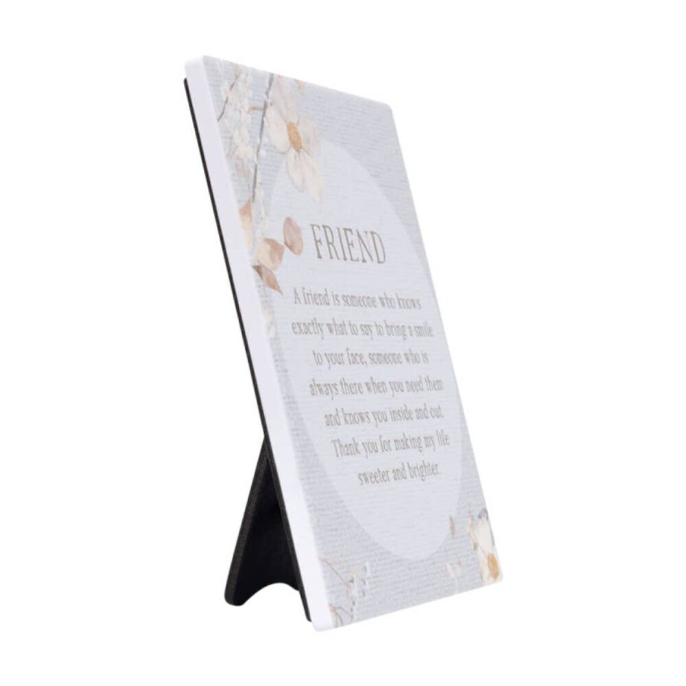 2PK Splosh Rustic Meadow Friend Verse Ceramic Plaque Beige 12x14cm W/ Stand/Hook