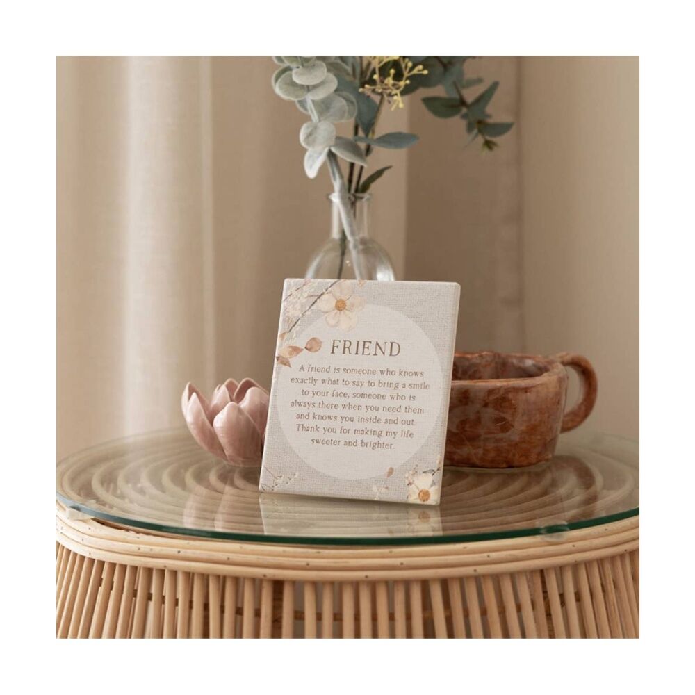 2PK Splosh Rustic Meadow Friend Verse Ceramic Plaque Beige 12x14cm W/ Stand/Hook