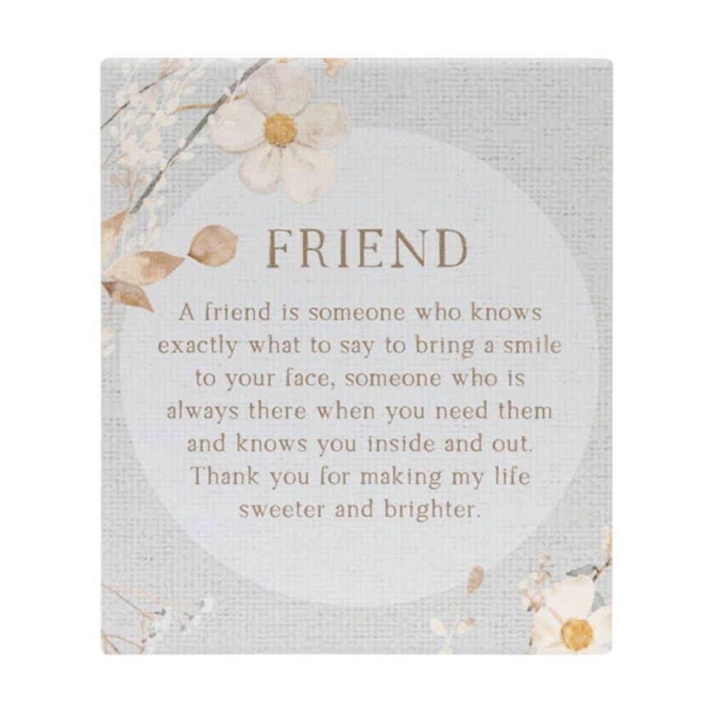 2PK Splosh Rustic Meadow Friend Verse Ceramic Plaque Beige 12x14cm W/ Stand/Hook