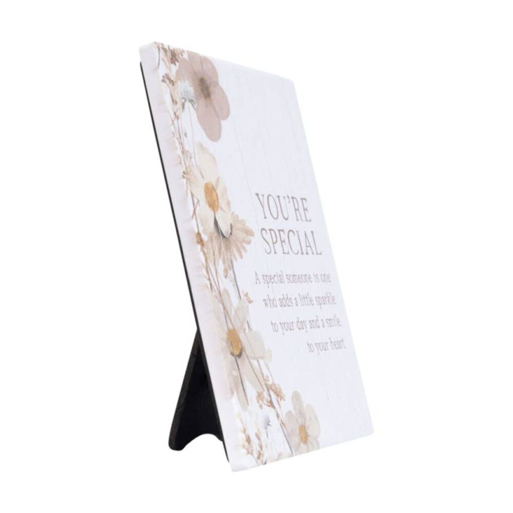 2PK Splosh Rustic Meadow Special Verse Ceramic Plaque Beige 12x14 W/ Stand/Hook