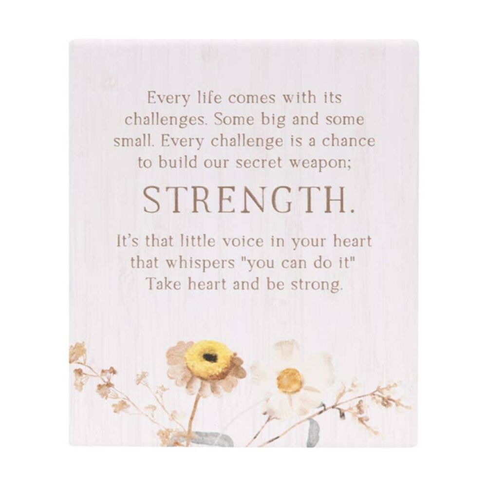 2PK Splosh Rustic Meadow Strength Verse Plaque Beige 12x14cm W/ Stand/Hook