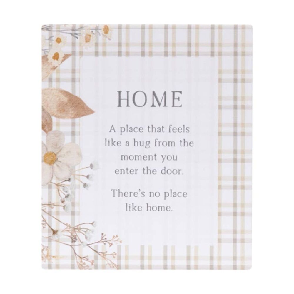 2PK Splosh Rustic Meadow Home Verse Plaque White Beige 12x14 W/ Stand/Hook