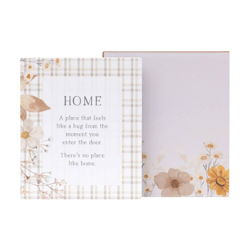 2PK Splosh Rustic Meadow Home Verse Plaque White Beige 12x14 W/ Stand/Hook