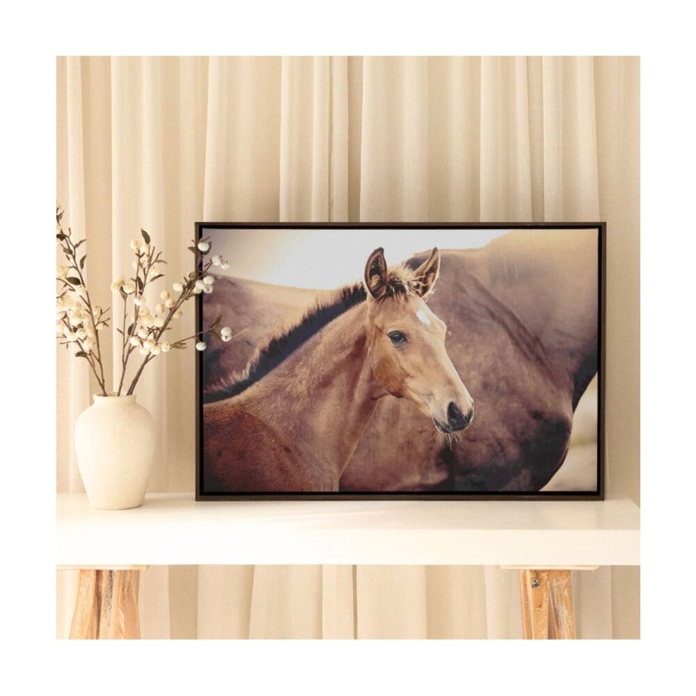 Splosh Rustic Meadow Framed Canvas Ready to Hang Wall Art Horse 94x64cm
