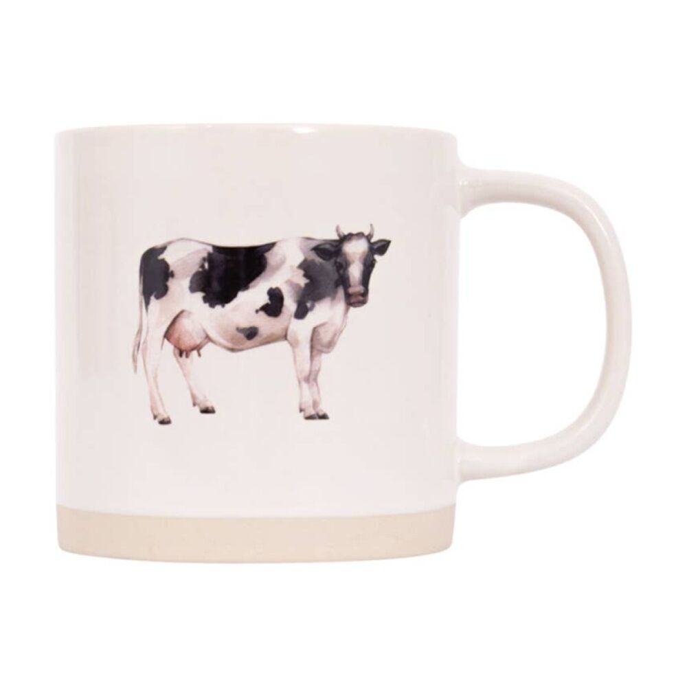 Splosh Rustic Meadow Animal Ceramic Mug Dairy Cow Beige/Black/White 395ml