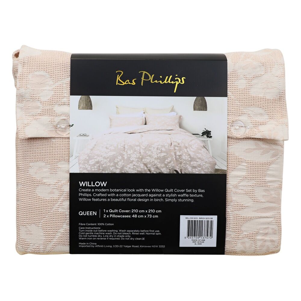 Bas Phillips Willow Cotton Jacquard Duvet/Quilt Cover Set Birch