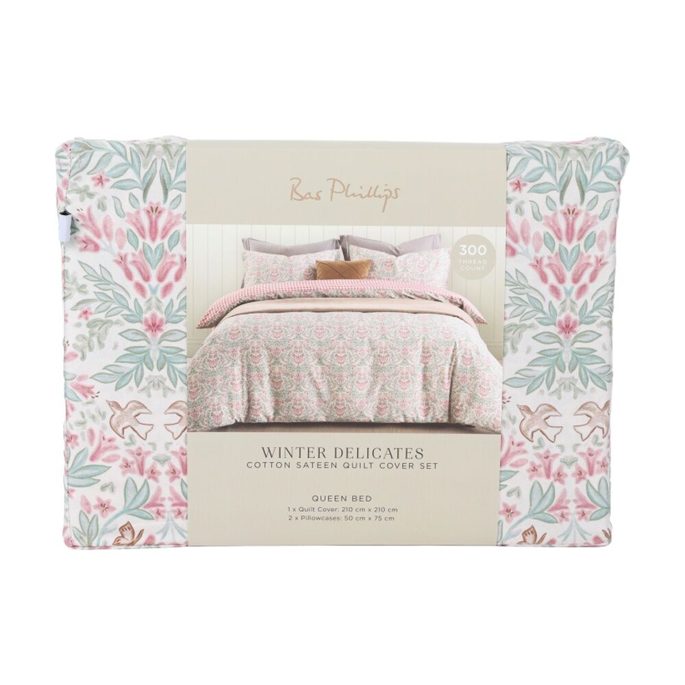 3pc Bas Phillips Quilt Cover/Pillowcases Bedding Set Winter Delicates
