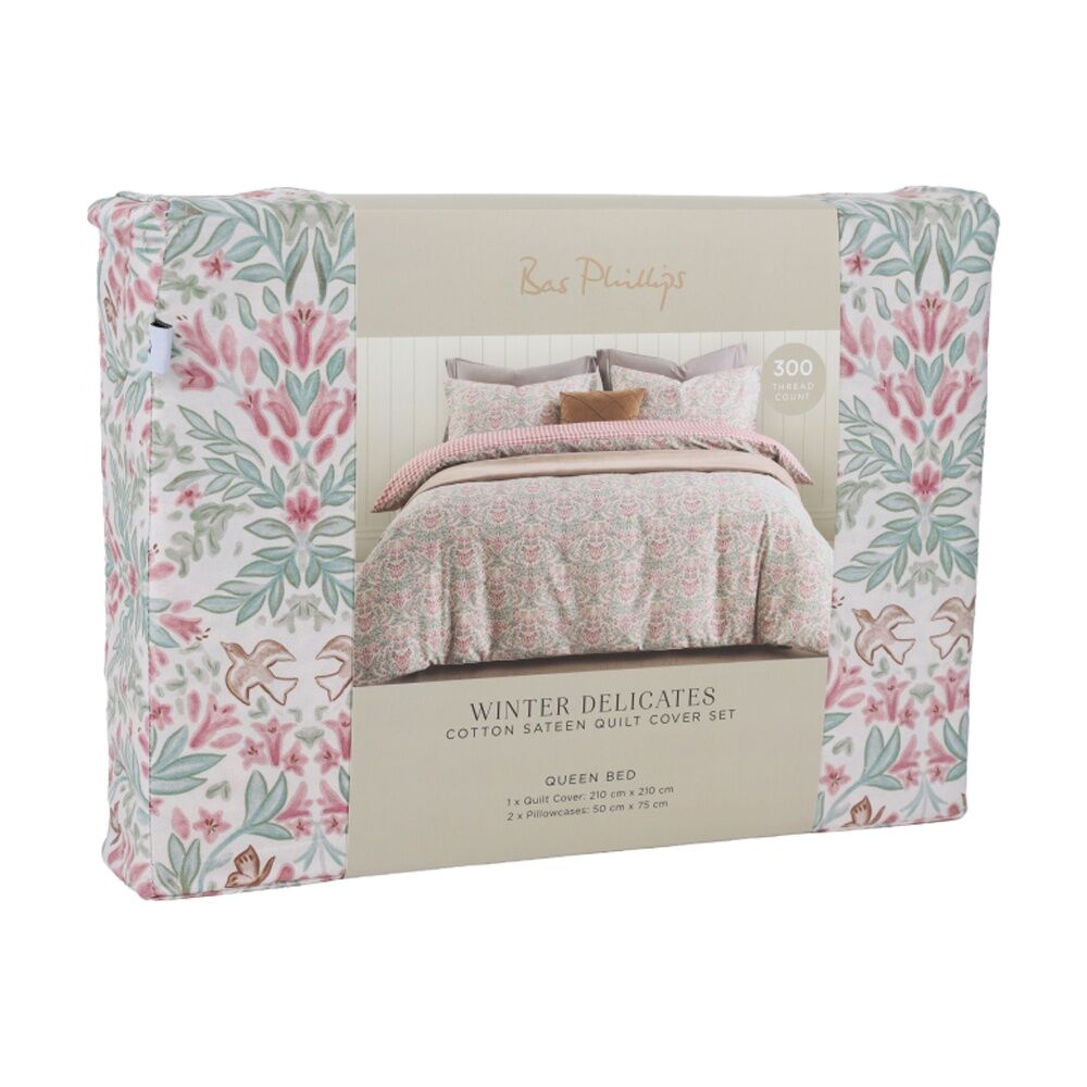 3pc Bas Phillips Quilt Cover/Pillowcases Bedding Set Winter Delicates