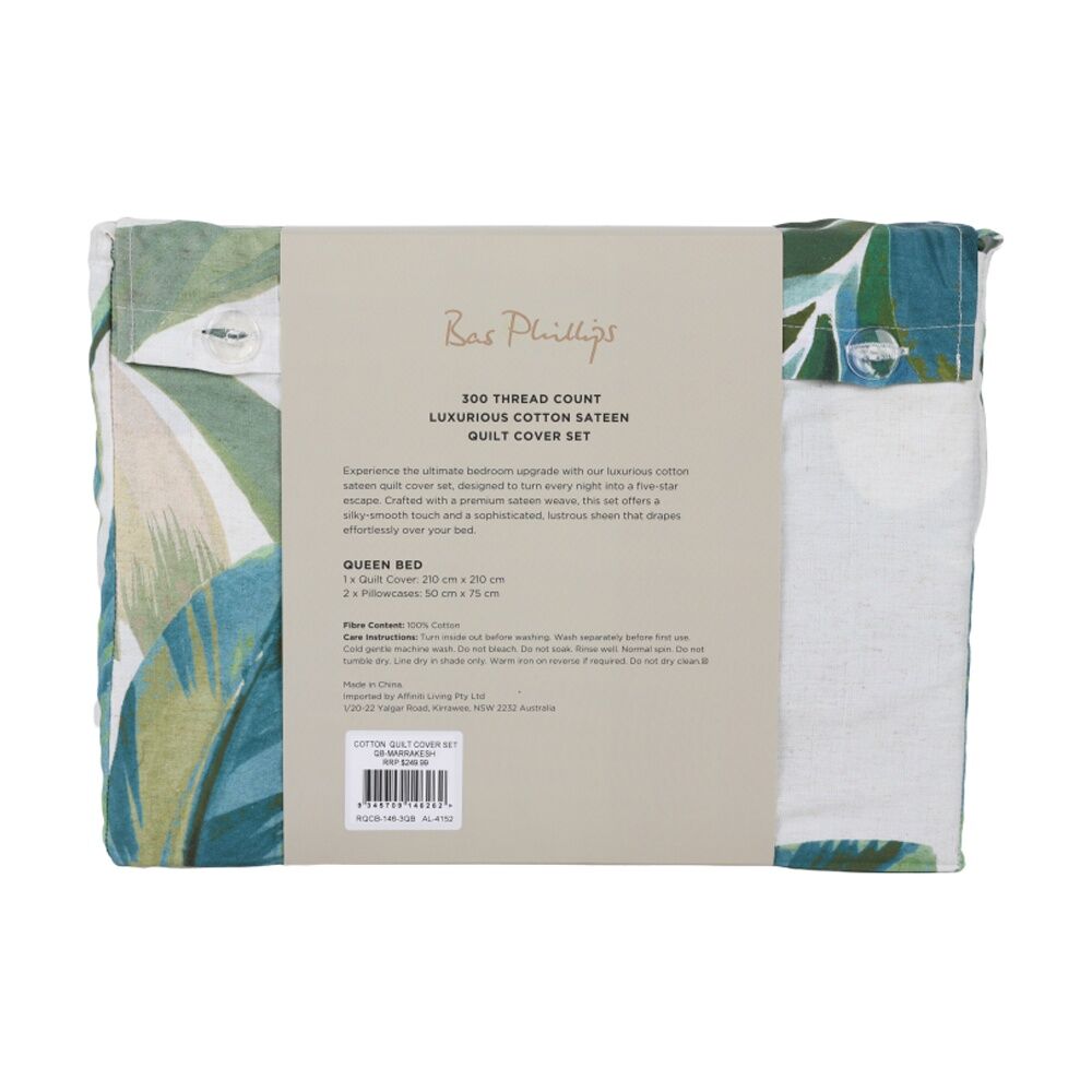 3pc Bas Phillips Quilt Cover & Pillowcases Bedding Set Marrakesh