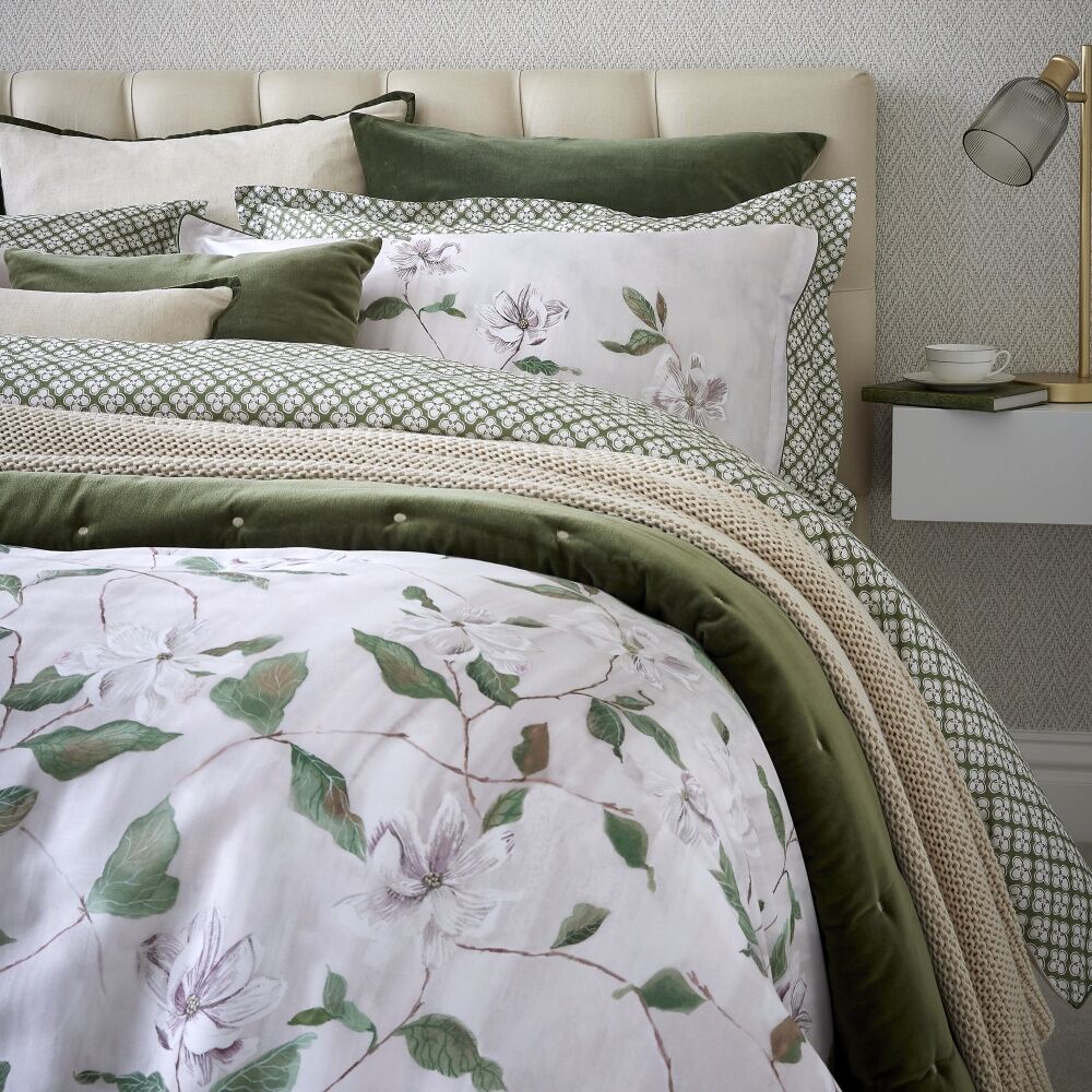 Christy Magnolia Duvet/Quilt Cover Set Cotton Sateen Multicoloured