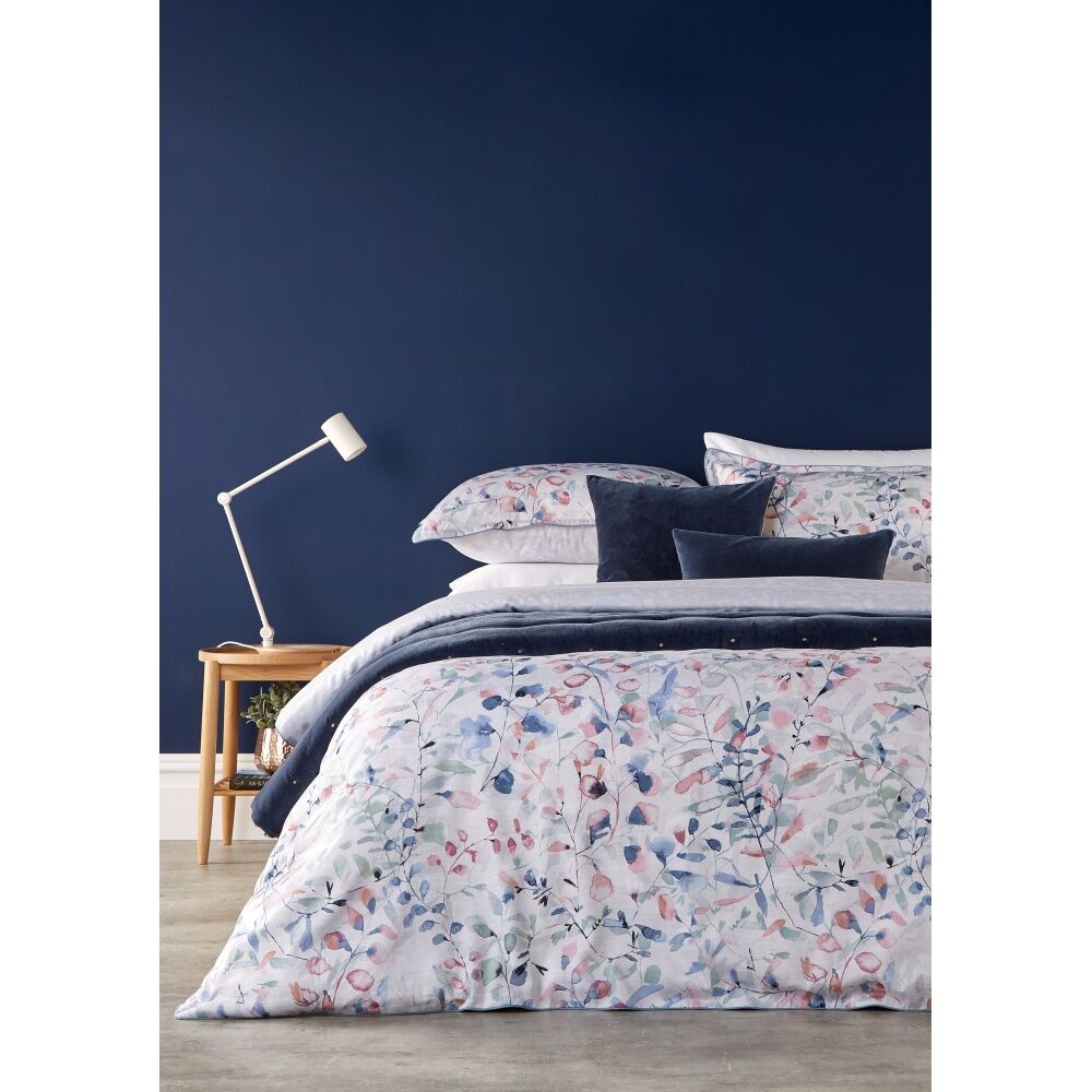 Christy Stems Dusty Pink Duvet/Quilt Cover Set Cotton Sateen Multicoloured
