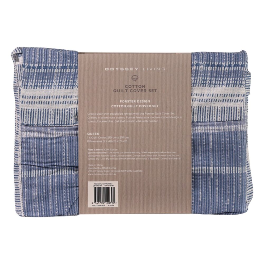 Odyssey Living Foster Duvet/Quilt Cover Set Cotton Home Bedding Multicoloured