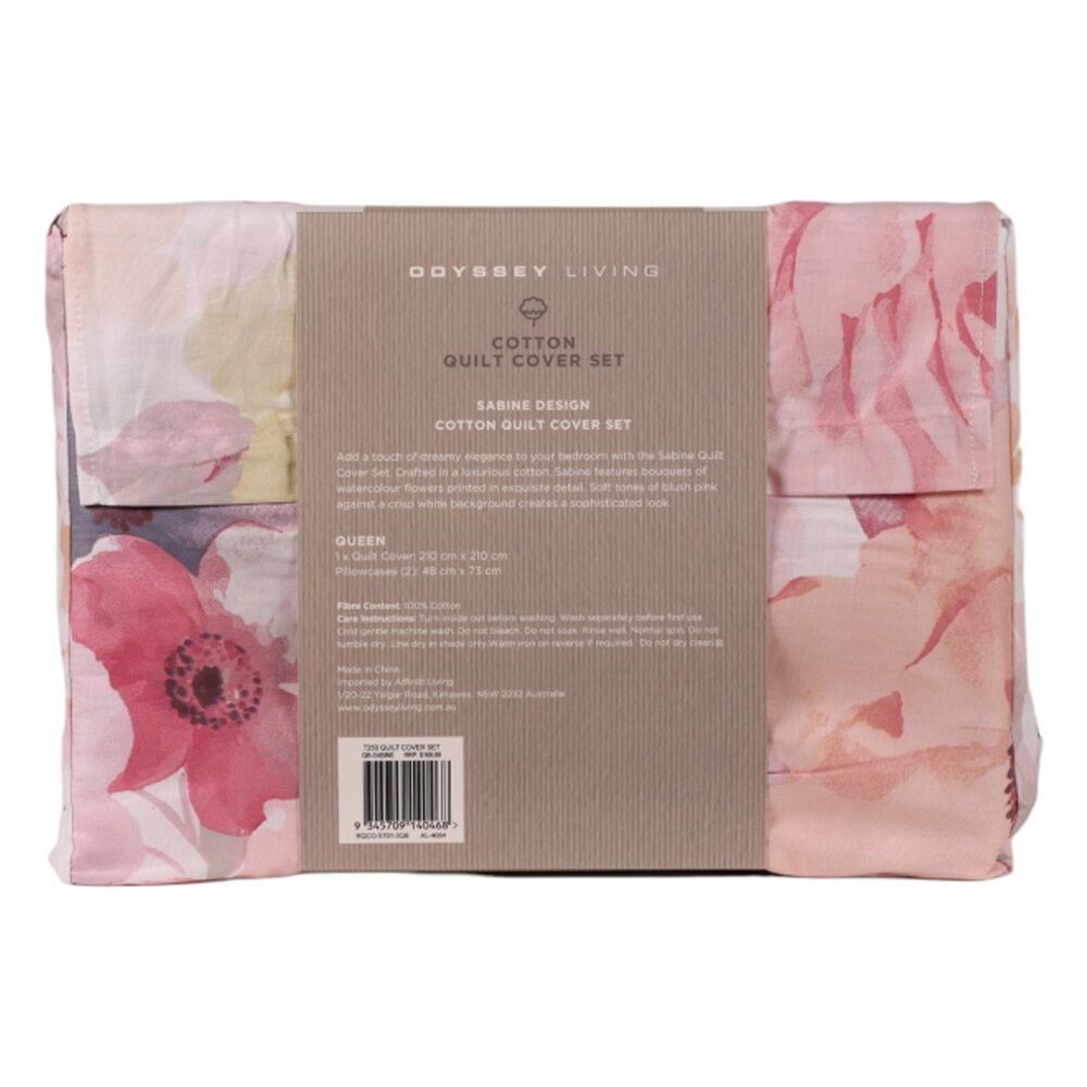 Odyssey Living Sabine Duvet/Quilt Cover Set Cotton Home Bedding Multicoloured
